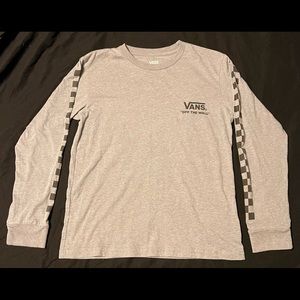 Kids size medium grey long sleeve vans “off the wall” shirt